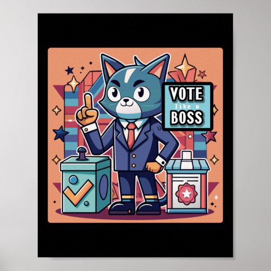 Sticker Design Trending Stem Als Een Baas Sticker Poster (Voorkant)