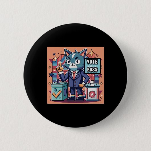 Sticker Design Trending Stem Als Een Baas Sticker Ronde Button 5,7 Cm (Voorkant)