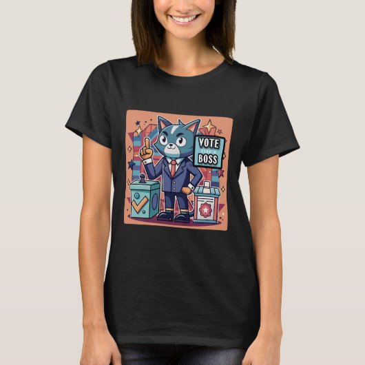 Sticker Design Trending Stem Als Een Baas Sticker T-shirt (Voorkant)