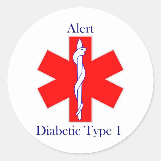 Sticker Diabetisch type 1 (Voorkant)