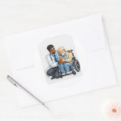 Sticker Dokter die Oudere Persoon Verzorgd (Envelop)