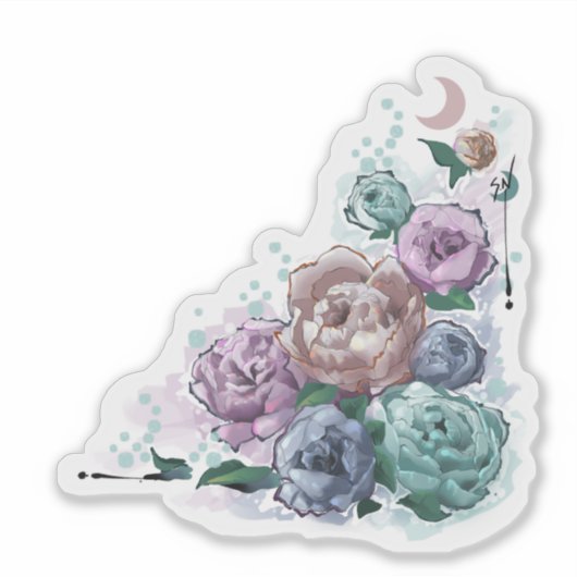 Sticker✩Doodles™ | Peony Sticker (Voorkant)