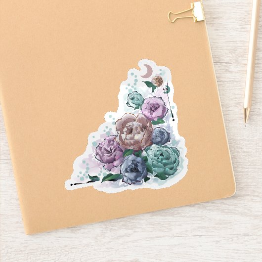 Sticker✩Doodles™ | Pioenroos Sticker (Notitieboek)