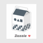 Sticker Doos van Melk - Cirkel, Driehoek & Vierkan (Vel)