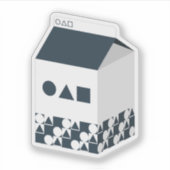 Sticker Doos van Melk - Cirkel, Driehoek & Vierkan (Voorkant)