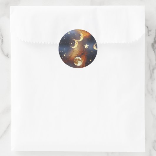 Sticker - Dreamy Fiery Orange Celestial Moon (Tas)