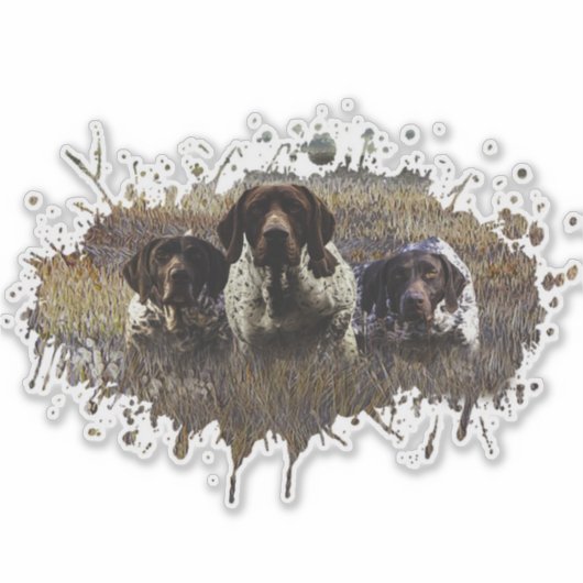 Sticker Duitse Shorthaired Pointers (Voorkant)