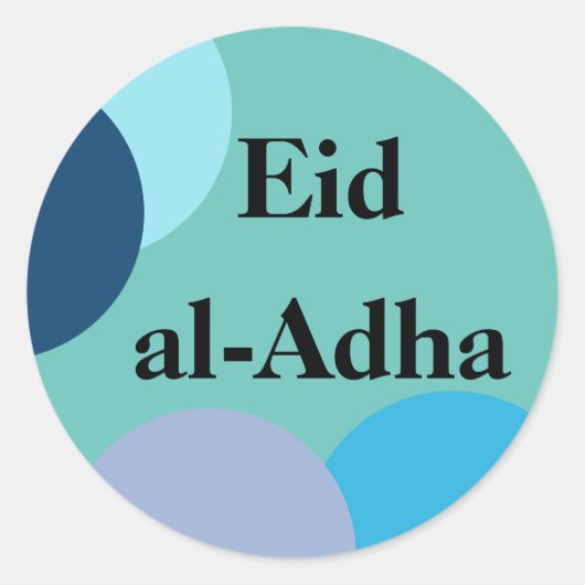 Sticker, Eid al-Adha, Moslim, Islamitisch, Eid Mub Ronde Sticker (Voorkant)