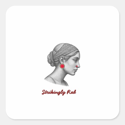 Sticker elegante vrouwenportret (Voorkant)