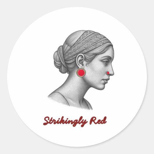 Sticker elegante vrouwenportret (Voorkant)