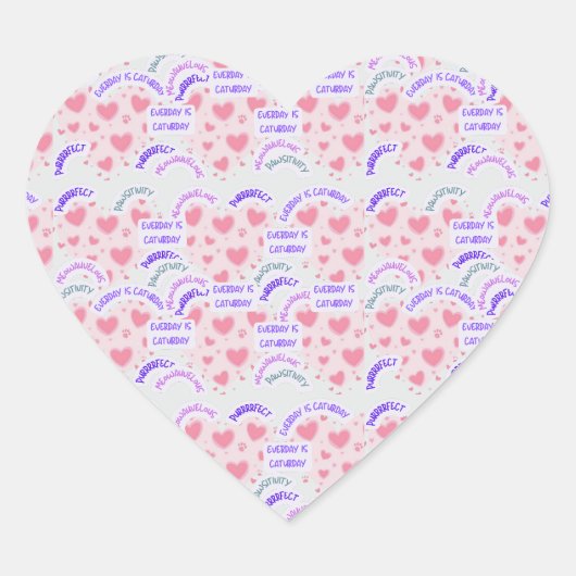 sticker "Elke dag is kattenzaterdag" Pawsitieve vi (Voorkant)