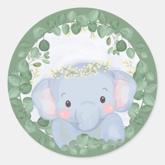 STICKER ENVELOPE'SEAL : BABY ELEPHANT (Voorkant)