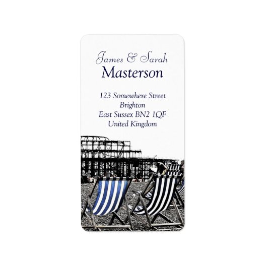 Sticker Etiket deckchairs Brighton Pier (UK) (Voorkant)