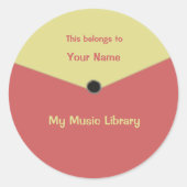 Sticker Etiket label op aangepast record (Voorkant)