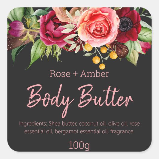 sticker etiket voor Homemade body butter (Voorkant)
