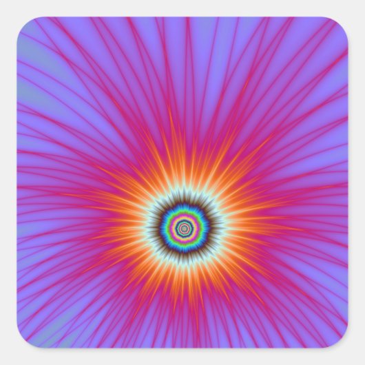 Sticker explosie in roze blauw en rood (Voorkant)