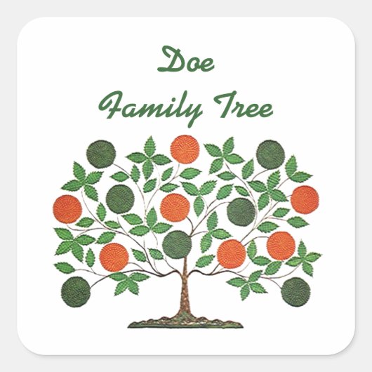 Sticker Family Tree Genealogie Scrapbooking Craft (Voorkant)