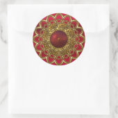 Sticker Fel Rode Gouden Bloem Sieraad (Tas)