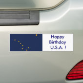 Sticker Flag of Alaska, Happy Birthday U.S.A.! (Op auto)