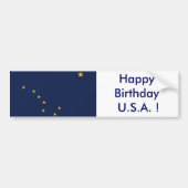 Sticker Flag of Alaska, Happy Birthday U.S.A.! (Voorkant)
