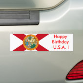 Sticker Flag of Florida, Happy Birthday U.S.A.! (Op auto)