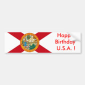 Sticker Flag of Florida, Happy Birthday U.S.A.! (Voorkant)
