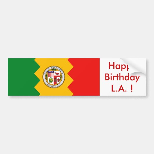 Sticker Flag van Los Angeles, Happy Birthday L.A.! (Voorkant)