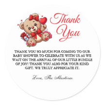 Sticker Flat bedankkaart met Woord van Bedankt