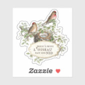 Sticker Franse Proverb Bird Nest Aesthetic Journal (Vel)