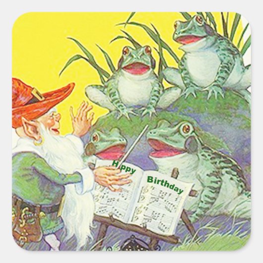 Sticker Frogs Zingt Elf Regisseer Verjaardagslied (Voorkant)