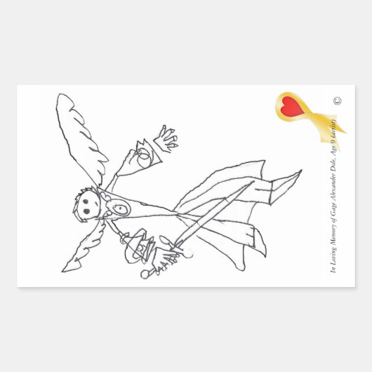 Sticker, Gage's Heaven Worrior #1 Rechthoekige Sticker (Voorkant)