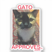 Sticker Gato keurt af, keurt goed (Voorkant)