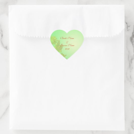 sticker, gele tulpbloemen hart sticker (Tas)