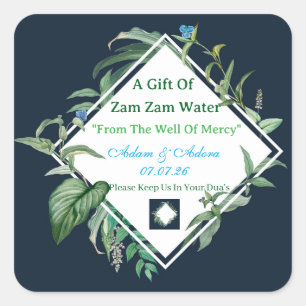 Sticker-Gepersonaliseerde Nikkah Zam Zam Water Sti Vierkante Sticker