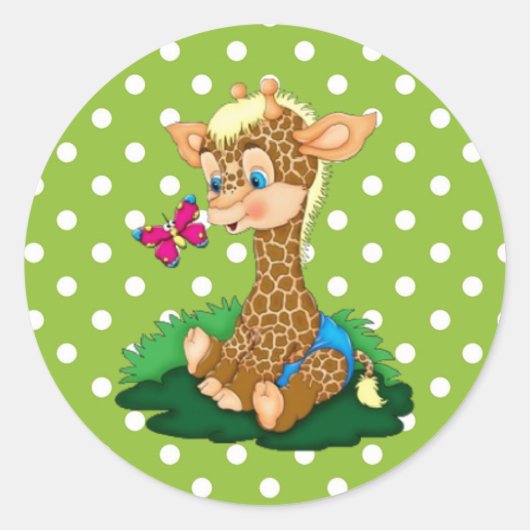 Sticker/Giraffe Ronde Sticker (Voorkant)