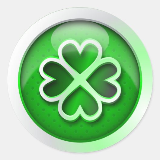 Sticker glanzend groen quatrefoil St. Patrick's Da (Voorkant)