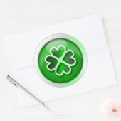 Sticker glanzend groen quatrefoil St. Patrick's Da (Envelop)