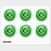 Sticker glanzend groen quatrefoil St. Patrick's Da (Vel)