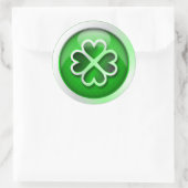 Sticker glanzend groen quatrefoil St. Patrick's Da (Tas)