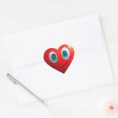 Sticker glimlachen met rood hart (Envelop)