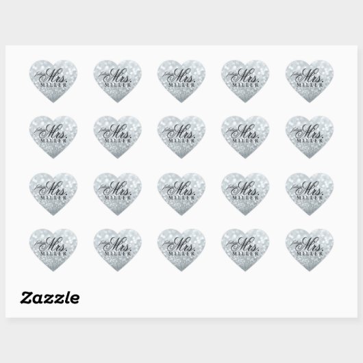 Sticker - Glitter Heart Fab future Mrs (Vel)