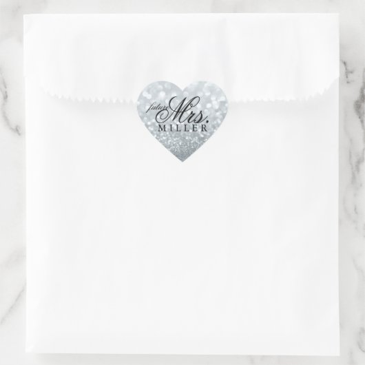 Sticker - Glitter Heart Fab future Mrs (Tas)