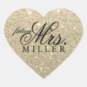 Sticker - Glitter Heart Fab future Mrs (Voorkant)