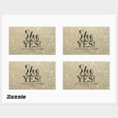 Sticker | Glitter Vrijgezellenfeest - Ze zei ja! (Vel)