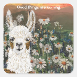 Sticker Goede dingen komen Mama Llama
