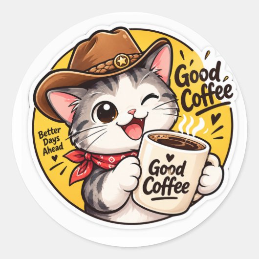 sticker goede koffie (Voorkant)