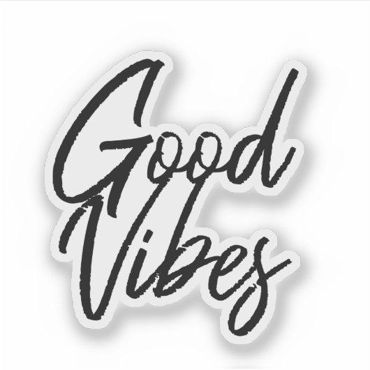 sticker "GOEDE VIBES" doorzichtig (Voorkant)