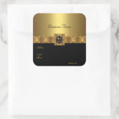Sticker Gold op Goud Zwart Vierkant (Tas)