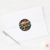 Sticker - Golden Ochre Celestial Moon Lunar Design (Envelop)