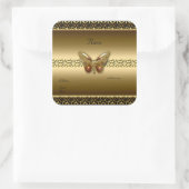 Sticker Goud Op Goud Vlinder Vierkant 2 (Tas)